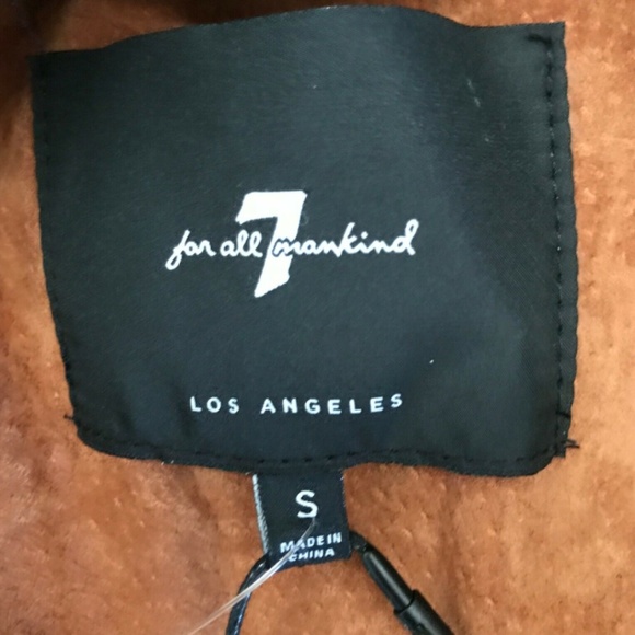 7 For All Mankind Brown Suede Jacket Moto NWT - Picture 7 of 7